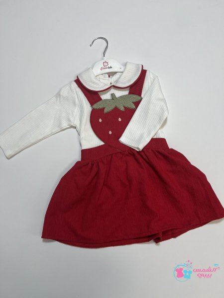 فستان بناتي فراولة 2 قطعة